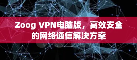 Zoog VPN电脑版，高效安全的网络通信解决方案
