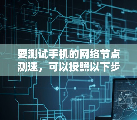 要测试手机的网络节点测速，可以按照以下步骤进行