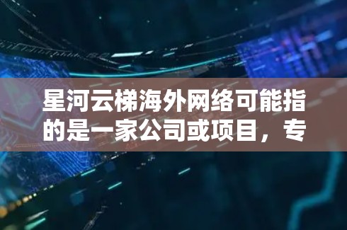 星河云梯海外网络可能指的是一家公司或项目，专注于在海外市场部署网络解决方案或提供云服务。以下是一些可能的关键点