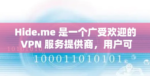 Hide.me 是一个广受欢迎的 VPN 服务提供商，用户可以通过其官方网站或应用商店下载和安装该软件。以下是 Hide.me 的安装指南，假设你是 Windows 用户